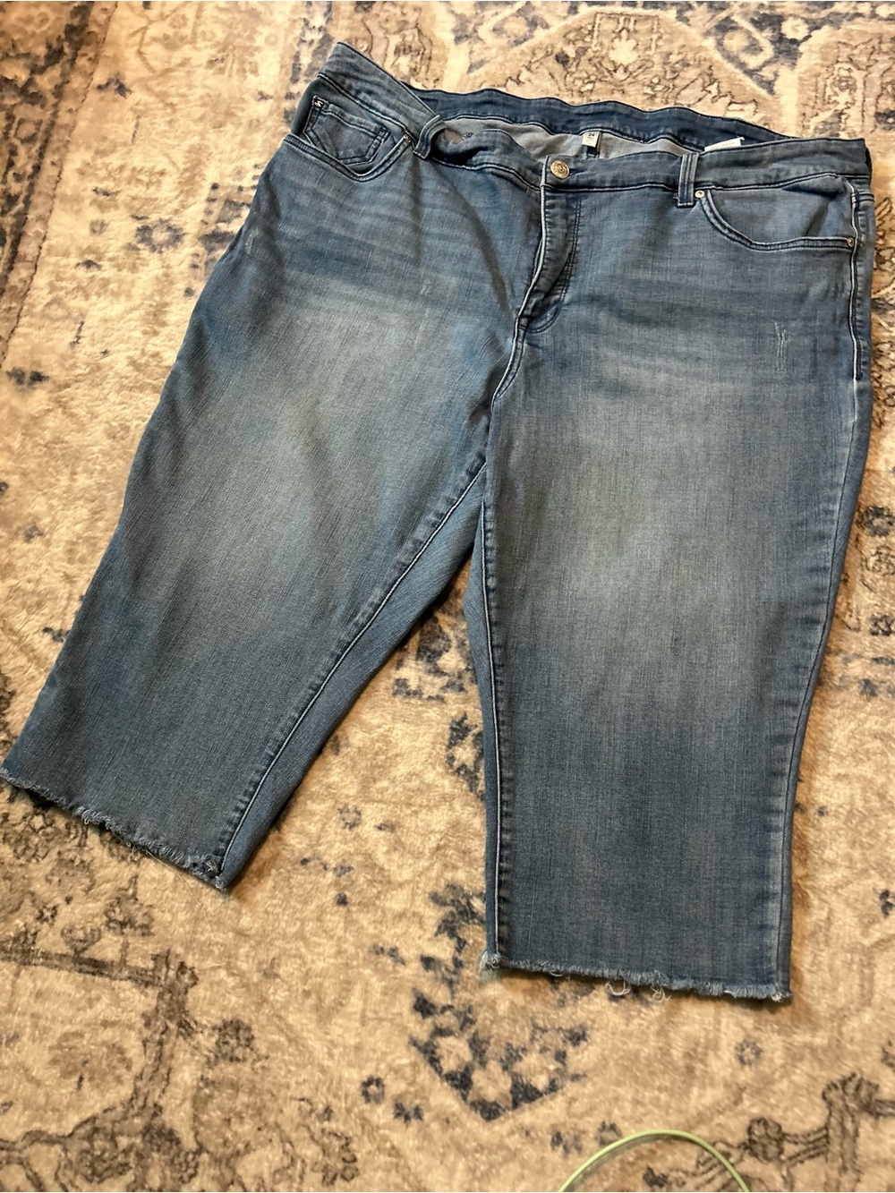 Seven Mid Wash Denim Bermuda Shorts - Picture 3 of 5